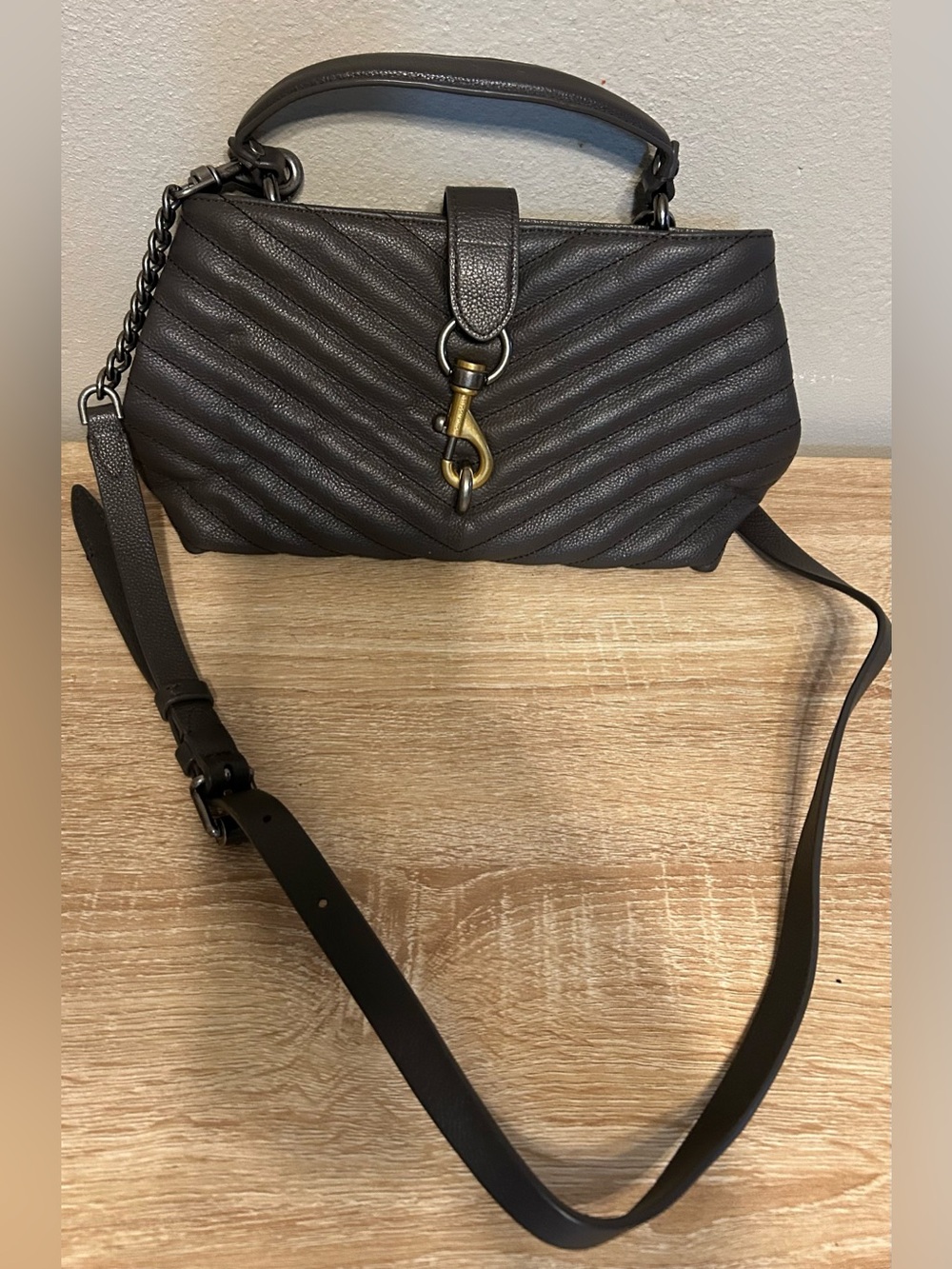 Rebecca Minkoff Edie top handle satchel Crossbody Bag - Dark Gray